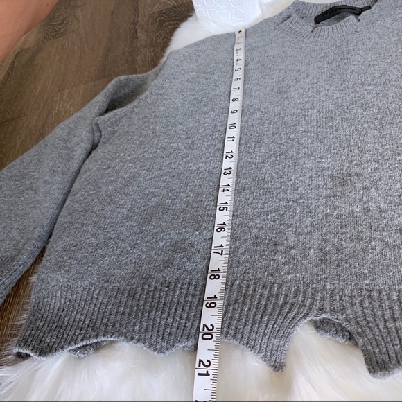 STYLENANDA Crop Oversized Gray Sweater Wool - Picture 4 of 9